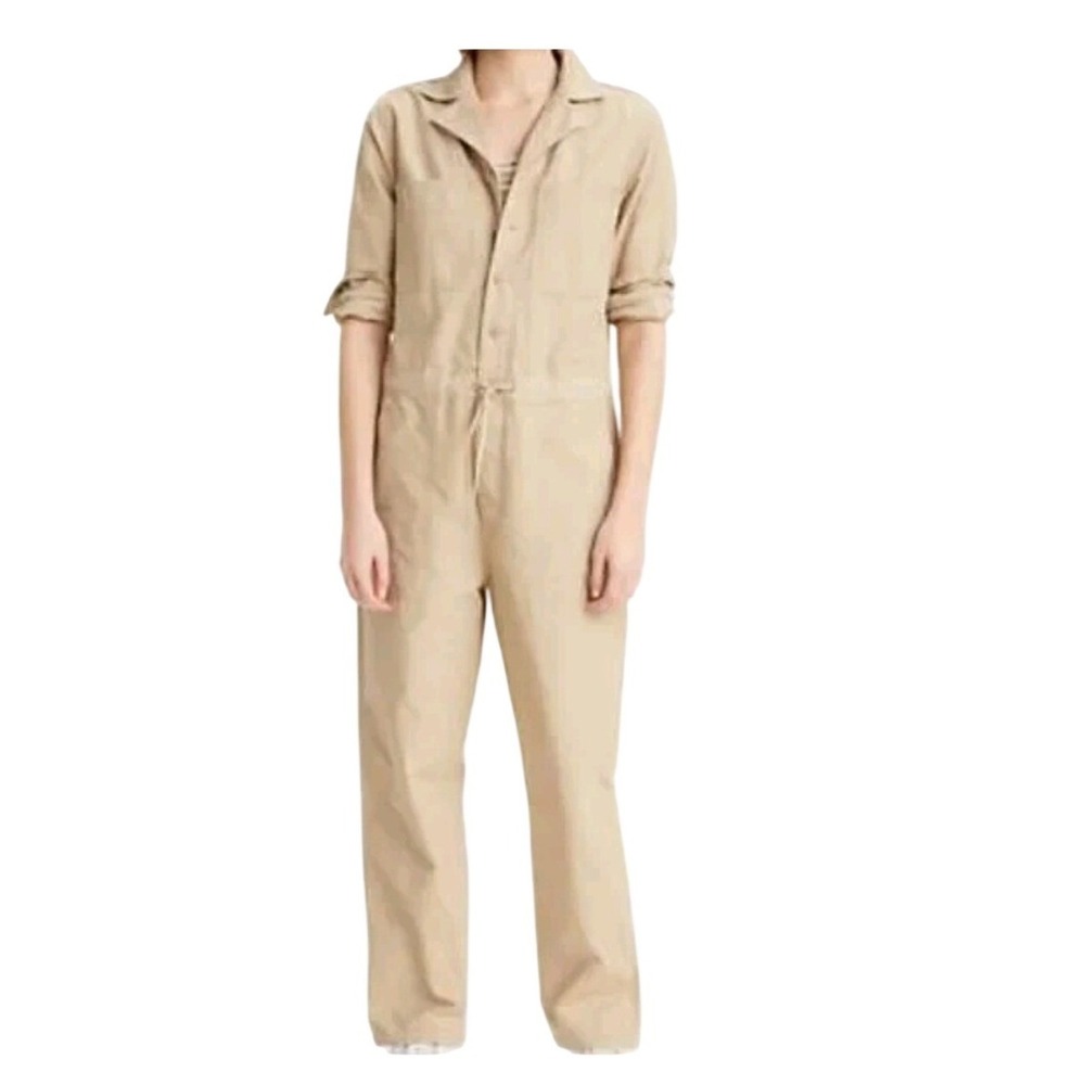 Levis Utility cargo Jumpsuit cream Cotton Long Sleeve Workwear XS women iconic